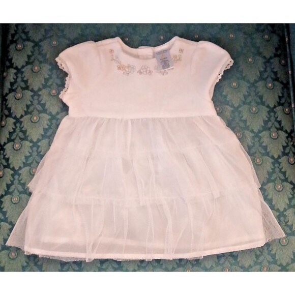 Cuddle Bear Collection Infants Dress White 3-6 Months Holiday Christening Tuille - Picture 4 of 9